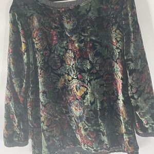Uncle Frank Floral Velvet Women Top
